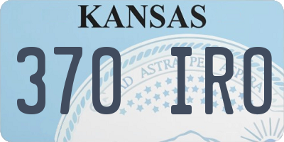 KS license plate 370IRO