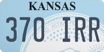 KS license plate 370IRR