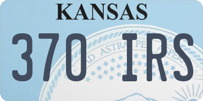 KS license plate 370IRS