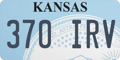 KS license plate 370IRV