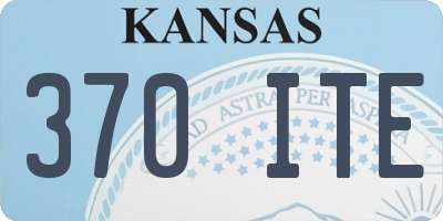 KS license plate 370ITE