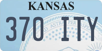 KS license plate 370ITY