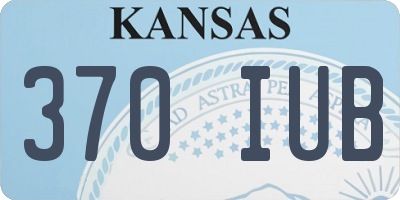 KS license plate 370IUB