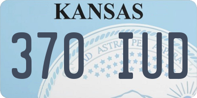 KS license plate 370IUD