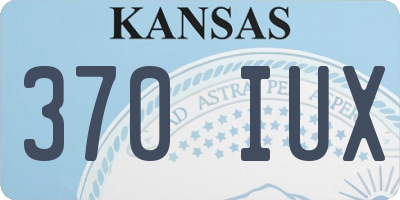 KS license plate 370IUX