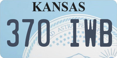 KS license plate 370IWB