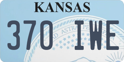 KS license plate 370IWE