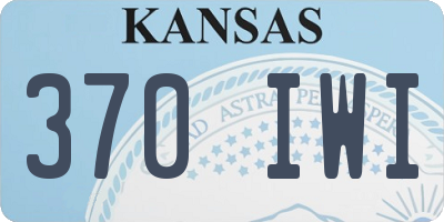 KS license plate 370IWI