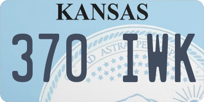 KS license plate 370IWK