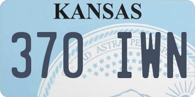 KS license plate 370IWN