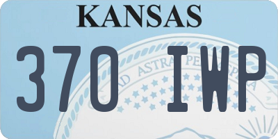 KS license plate 370IWP