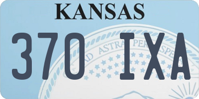 KS license plate 370IXA