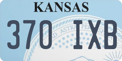 KS license plate 370IXB