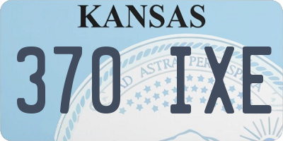 KS license plate 370IXE