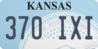 KS license plate 370IXI