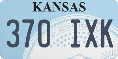 KS license plate 370IXK