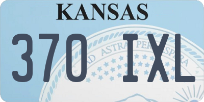 KS license plate 370IXL