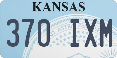 KS license plate 370IXM