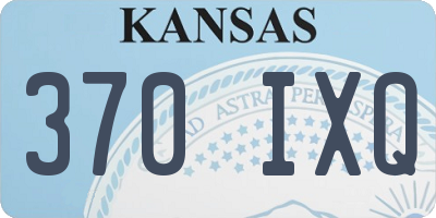 KS license plate 370IXQ