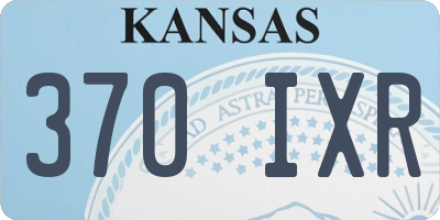 KS license plate 370IXR