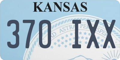 KS license plate 370IXX