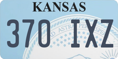 KS license plate 370IXZ