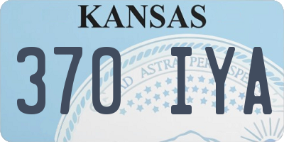 KS license plate 370IYA