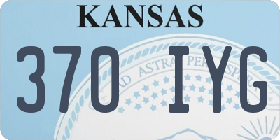 KS license plate 370IYG