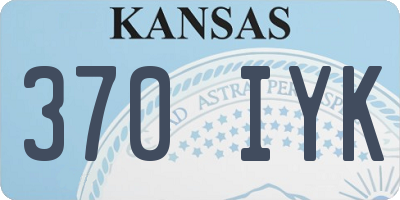 KS license plate 370IYK