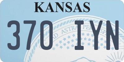KS license plate 370IYN