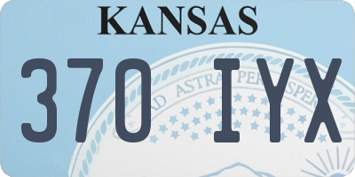KS license plate 370IYX