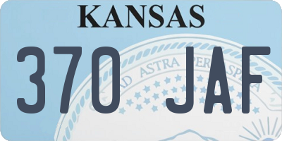 KS license plate 370JAF