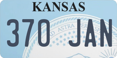 KS license plate 370JAN