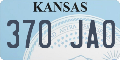 KS license plate 370JAO