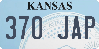 KS license plate 370JAP