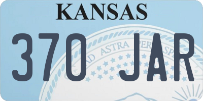 KS license plate 370JAR