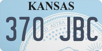 KS license plate 370JBC