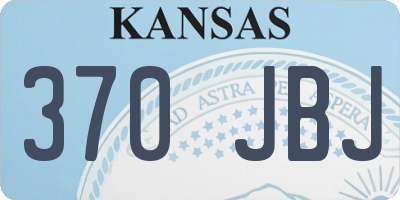 KS license plate 370JBJ