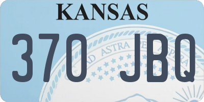 KS license plate 370JBQ