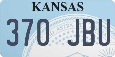 KS license plate 370JBU