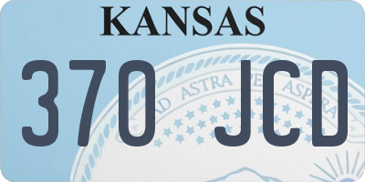 KS license plate 370JCD