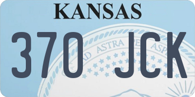 KS license plate 370JCK