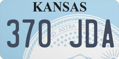 KS license plate 370JDA