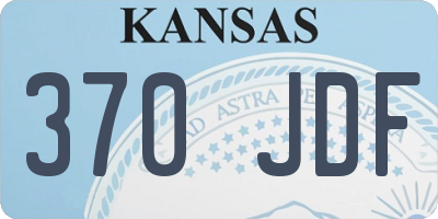 KS license plate 370JDF