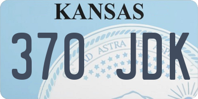 KS license plate 370JDK