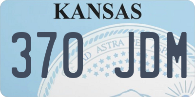 KS license plate 370JDM