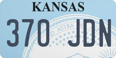 KS license plate 370JDN