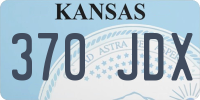KS license plate 370JDX