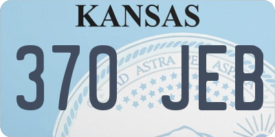 KS license plate 370JEB