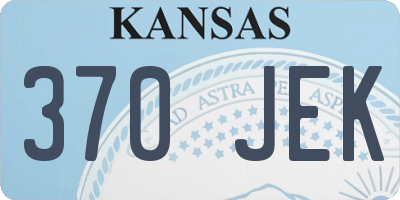 KS license plate 370JEK